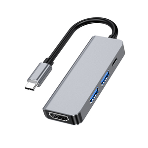 <strong>USB</strong> C HUB Type C to HDMI 4 in <strong>1</strong> Adapter Compatible With <strong>2</strong> <strong>USB</strong> 3.0 PD Charging Splitter for Laptops MacBook Pro/Air/Huawei Mate - Product Image 1