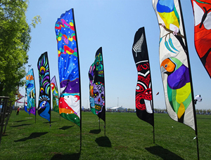 Hiển thị bay biểu ngữ bãi biển lông cờ quảng cáo khuyến mại cờ swooper xé thả thăng hoa cực ngoài trời vuông cờ - Product Image 4