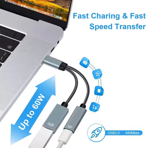USB C2 in 1 OTG-Adapter Typ C zu USB a mit PD-Ladeans chluss OTP Geschützt für Telefon Laptop Tablet - Product Image 4