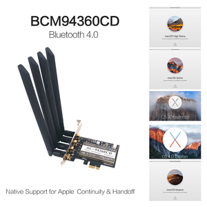 Broadcom BCM94360 <strong>PCI</strong> Express 802.11AC Dual Band 1300Mbps WIFI Desktop Wireless Adapter BT 4.0 for MAC OS Network Card - Product Image 2