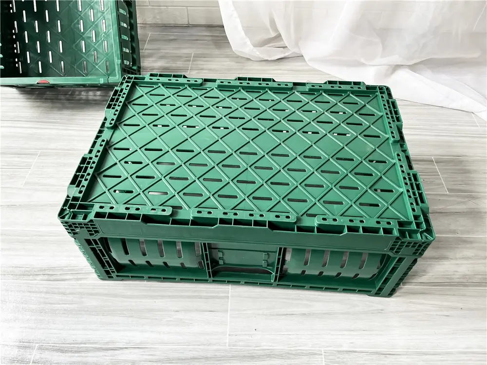 Per il mercato degli agricoltori casse mobili di plastica per il trasporto impilabili cassette di frutta pieghevole cesto di stoccaggio