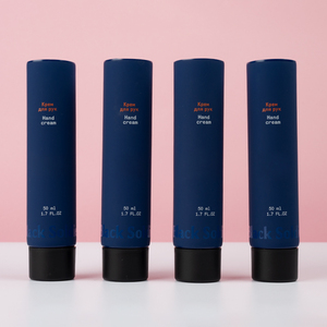 หลอดใส่เครื่องสำอางสีฟ้าครีมทามือสำหรับผู้ชายหลอดใส่เครื่องสำอางขนาด50มล. สำหรับดูแลมือ