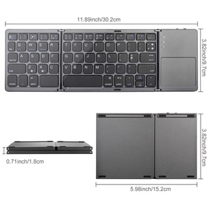 Miniteclado plegable inalámbrico BT con panel táctil, para Windows, Android, IOS - Product Image 4