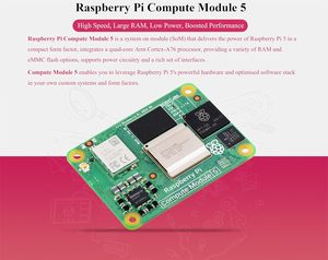 CM5 Pi Compute modulo 5 Kit con 4GB SDRAM e 32GB EMMC Flash Kit Antenna Wireless 3 elementi per Computer Case Raspberry Pi CM5