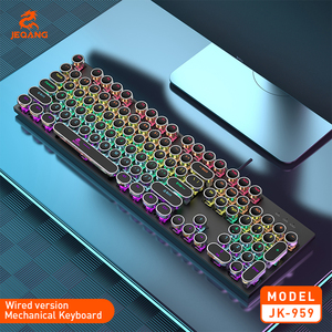 Jeqang 104-Key Wired RGB Lighting Teclado mecánico Teclado para juegos de PC Compatible con computadora portátil/computadora de escritorio