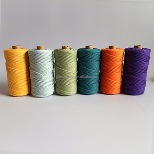 Cuerda de macramé para manualidades, hilo de algodón reciclado de un solo Color, 4mm - Product Image 6