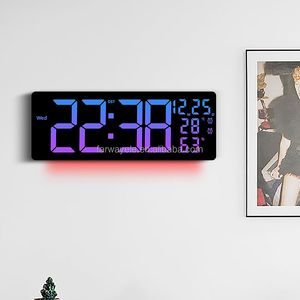 Grande digitale da parete orologio Count Down Timer con allarme a distanza grande LED 11 RGB colore DST temperatura umidità per soggiorno - Product Image 2