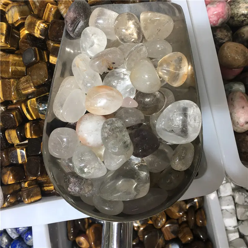 Piedras preciosas de cristal de Cuarzo rutilado al por mayor, cabujón, piedra caída