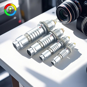 <strong>FGG</strong>/EGG Series 2B/<strong>3B</strong>/1B 2/3/5-Pin Metal Chrome Circular Push-Pull Connectors for Camera &amp; Electronics - Product Image 1