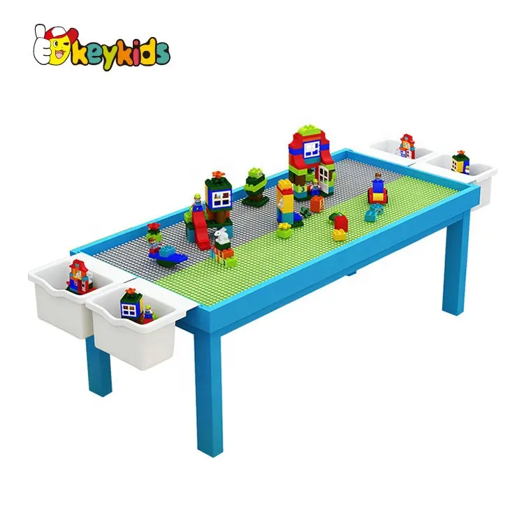 De alta calidad niños de madera de tabla de actividad con cajones de almacenamiento W08G290A