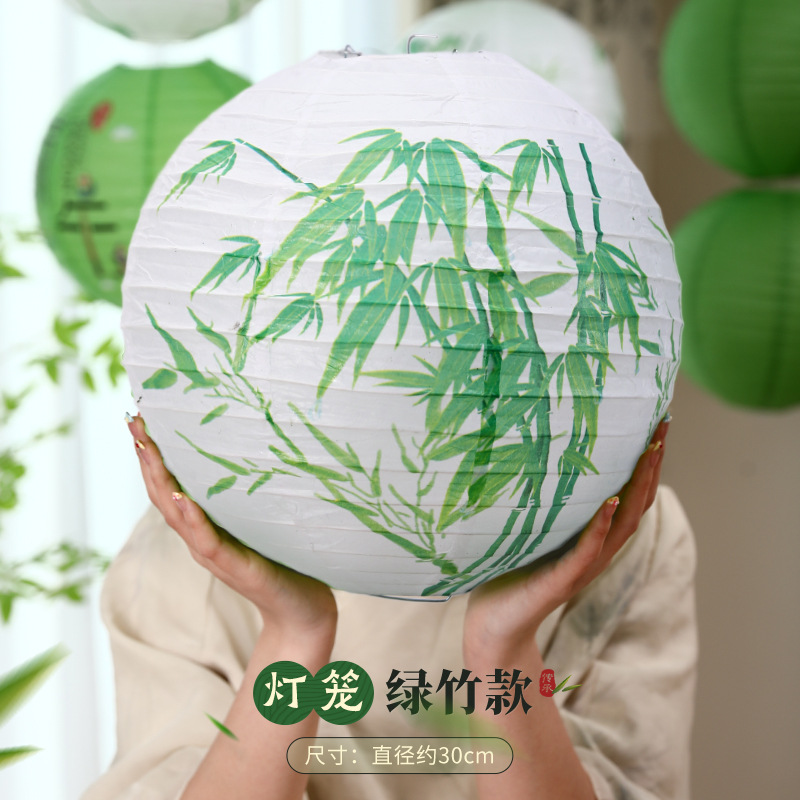 Lanterne en bambou vert (12 pouces 30cm)