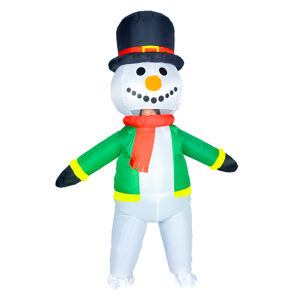 Bonhomme de neige en tissu vert
