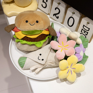 15 * 15cmスーパーソフトかわいいぬいぐるみハンバーガーぬいぐるみプロモーションギフト