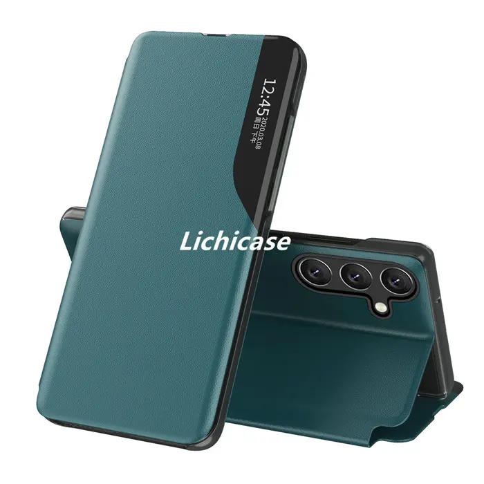 Custodia per telefono con staffa magnetica in pelle ad adsorbimento Lichicase per Cover posteriore Flip Book Samsung A24