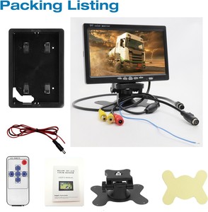 Pantalla de Monitor de 7 pulgadas para coche, 12V-24V, pantalla TFT LCD HD a Color de 7 pulgadas para CCTV automático, soporte o carcasa de cámara de respaldo de visión trasera inversa - Product Image 4
