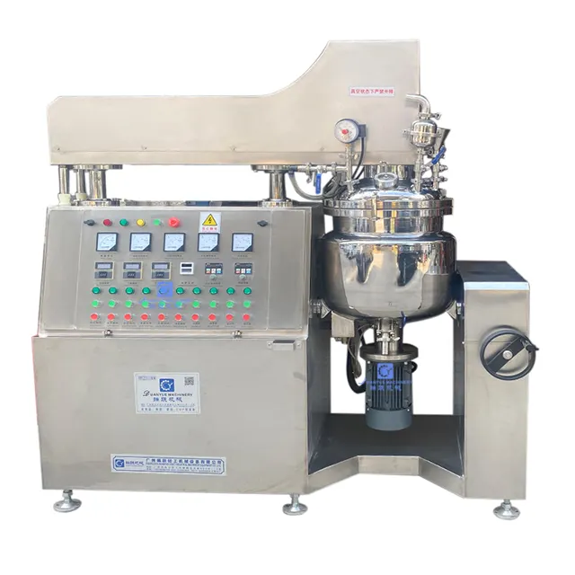 Mixer vakum emulsifikasi tangki bejana emulsifikasi berjaket untuk makanan kosmetik kimia mesin pengaduk pencampur