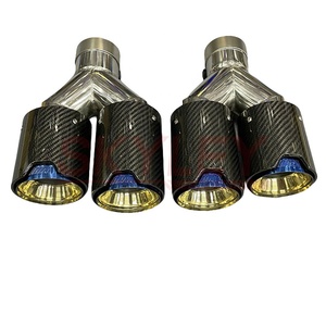 Skyley chrom פליטה כפול טיפים המפעל להתאים אישית את הביצועים M סיבי פחמן שחור + מאפל נירוסטה עבור <span class=keywords><strong>bmw</strong></span>