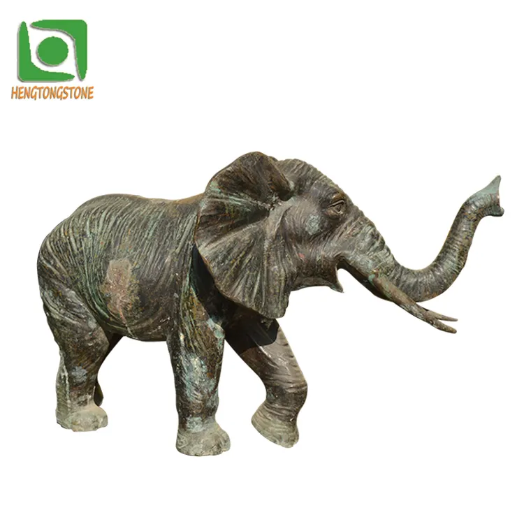 야외 공원 장식 실물 크기 골동품 주조 청동 코끼리 동상