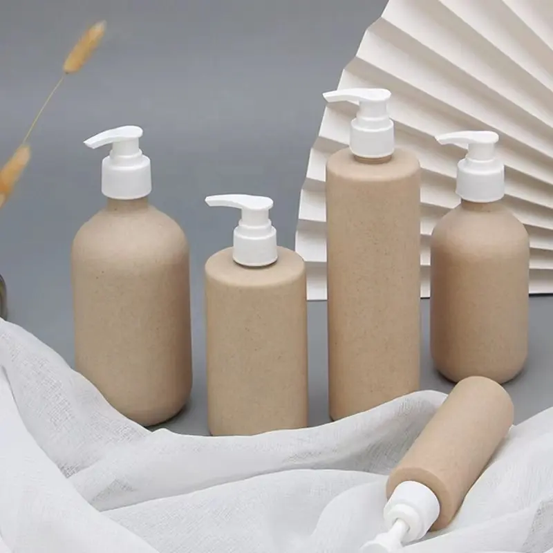 100ml 250ml 300ml 400ml 500ml Biodegradable plastic Cosmetic Wheat Straw Plastic Shampoo Lotion Spray Bottle