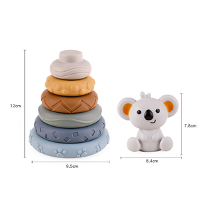 Yeni stil eğitici oyuncak istifleyici oyuncak istifleme halkaları kule oyunu yumuşak bloklar setleri ayı - Product Image 5