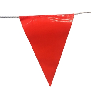 <strong>Custom</strong> Orange <strong>Triangle</strong> <strong>Bunting</strong> Safety <strong>Flags</strong> Warning <strong>Flag</strong> on Heavy Duty Rope - Product Image 4