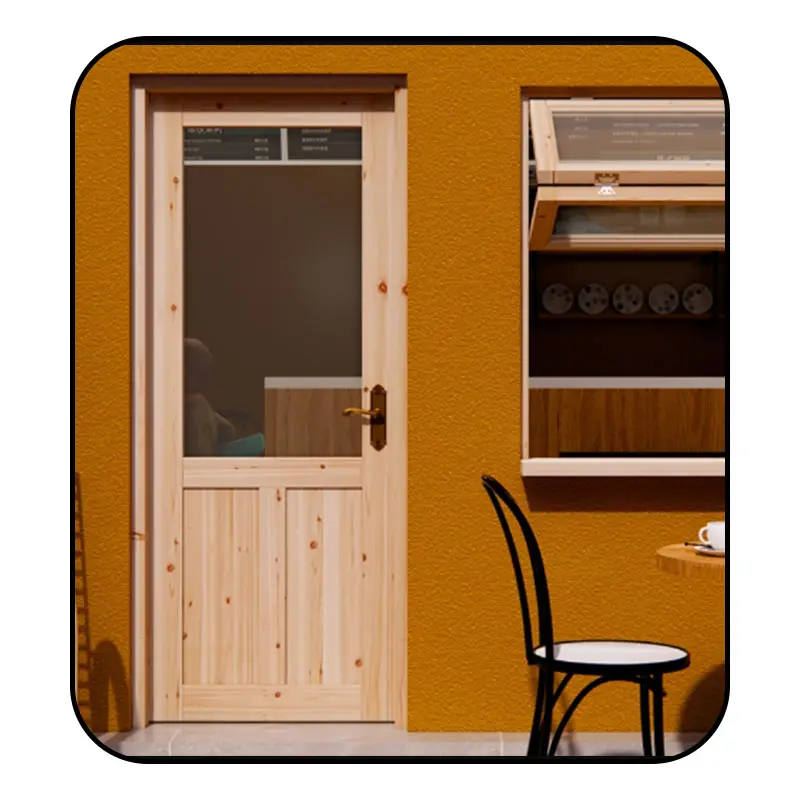 Vendita cabina design speciale di porte in legno per interni ed esterni, può essere personalizzata con porte in legno di vetro
