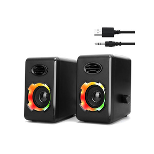 Mini altavoces para computadora Altavoz pequeño para computadora portátil de 10W con luz RGB Altavoz de escritorio alimentado por USB con control de volumen - Product Image 1