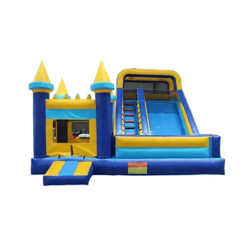Castello gonfiabile commerciale del PVC con la piscina di acqua combo blu che rimbalza la casa inflatables per il parco dei bambini