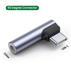 EONLINE 3D dik açı tipi C 3.5mm Aux ses USB 3.5mm kulaklık jak adaptörü ses dönüştürücü kulaklık - Product Image 3