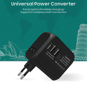 ปลั๊กอะแดปเตอร์สากลพร้อมพอร์ต USB 2 พอร์ต 1 Type C Universal Power Adapter Wall Charger สำหรับ USA ยุโรป UK AUS - Product Image 5