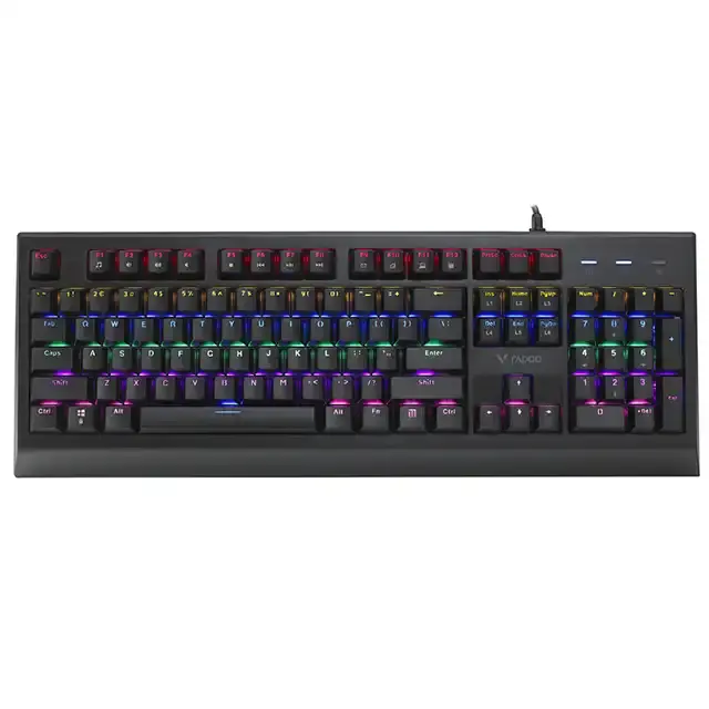 (Rapoo) V520 gaming keyboard USB wired mechanical keyboard 104-key mixed color backlight