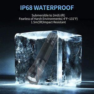 مصباح يدوي تكتيكي احترافي من سبائك الألومنيوم ZOOMFIRE عالي الجودة مع شاحن تصنيف IP68 - Product Image 4