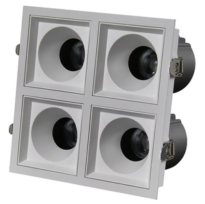 SS05008 48W 60W 4 kafaları ayarlanabilir kare gömme dim LED tavan ışığı CCT seçilebilir LED COB Downlight ev için - Product Image 1