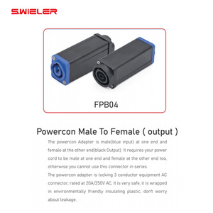 Powercon Coupler <strong>Connector</strong> 3 Pin 20A 250v <strong>Input</strong> to <strong>Output</strong> to Female to Female Adapter Plug Powercon Cable Extension Box - Product Image 4