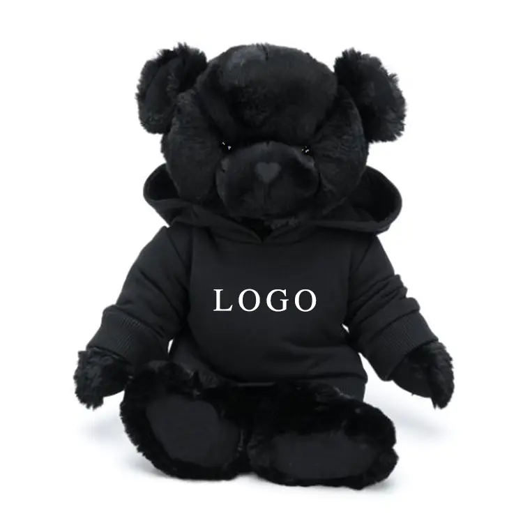 Personalizzato carino orso nero che indossa sciarpa giocattoli di peluche regali per bambini orsacchiotto vendita diretta della fabbrica di giocattoli di peluche di alta qualità