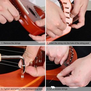 Un juego de 7 cuerdas de arpa Lyre, cuerda de metal de repuesto, cuerdas para 7 para arpa celtical irlandesa - Product Image 4