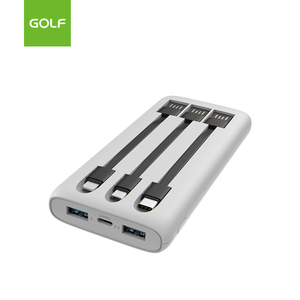 Dual USB LED PD 20W Banco de energía 10000mAh Carga rápida portátil QC 3,0 Cargador móvil de litio Cable incorporado Entrada Micro USB - Product Image 4