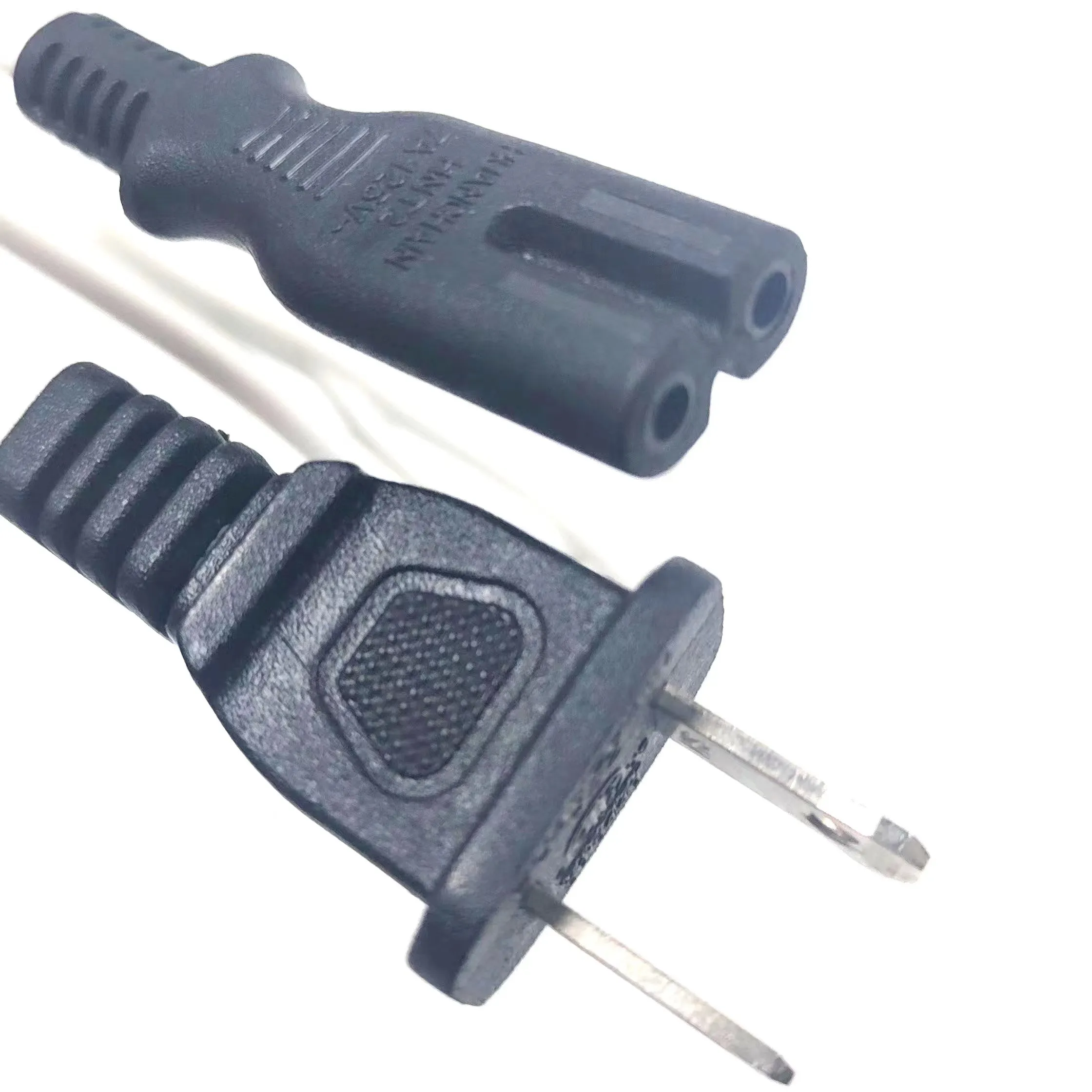 Cable de alimentación de TV de 6 pies estándar de EE. UU. 2 clavijas Nema 1-15P a IEC C7 cable de extensión de alimentación no polarizado Cable de pared de CA