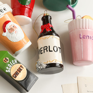 Xmas chai rượu vang Cây giáng sinh đồ trang trí thủ công nhựa màu giáng sinh trang trí chai rượu vang cho cây giáng sinh - Product Image 2