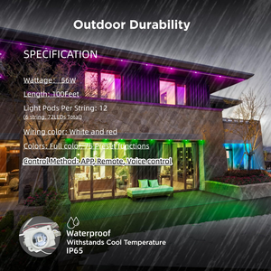 <strong>APP</strong> Control RGB <strong>LED</strong> Permanent Outdoor Eaves Light Smart Lighting Remote Voice Control bluetooth Holiday Decoration(72pcs/pack) - Product Image 6