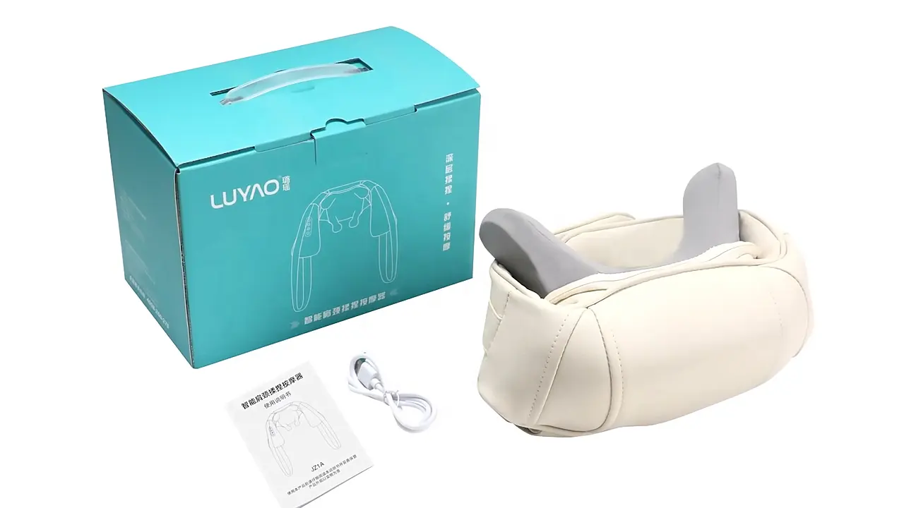 LUYAO best selling products 2024 cordless mini kneading neck and shoulder massager with heat