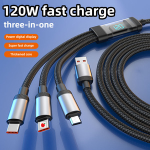 Fábrica China 3 en 1 Tipo C 8 pines Micro USB 3 en 1 Cable Usb Cable de carga rápida Cables de datos para teléfono - Product Image 5