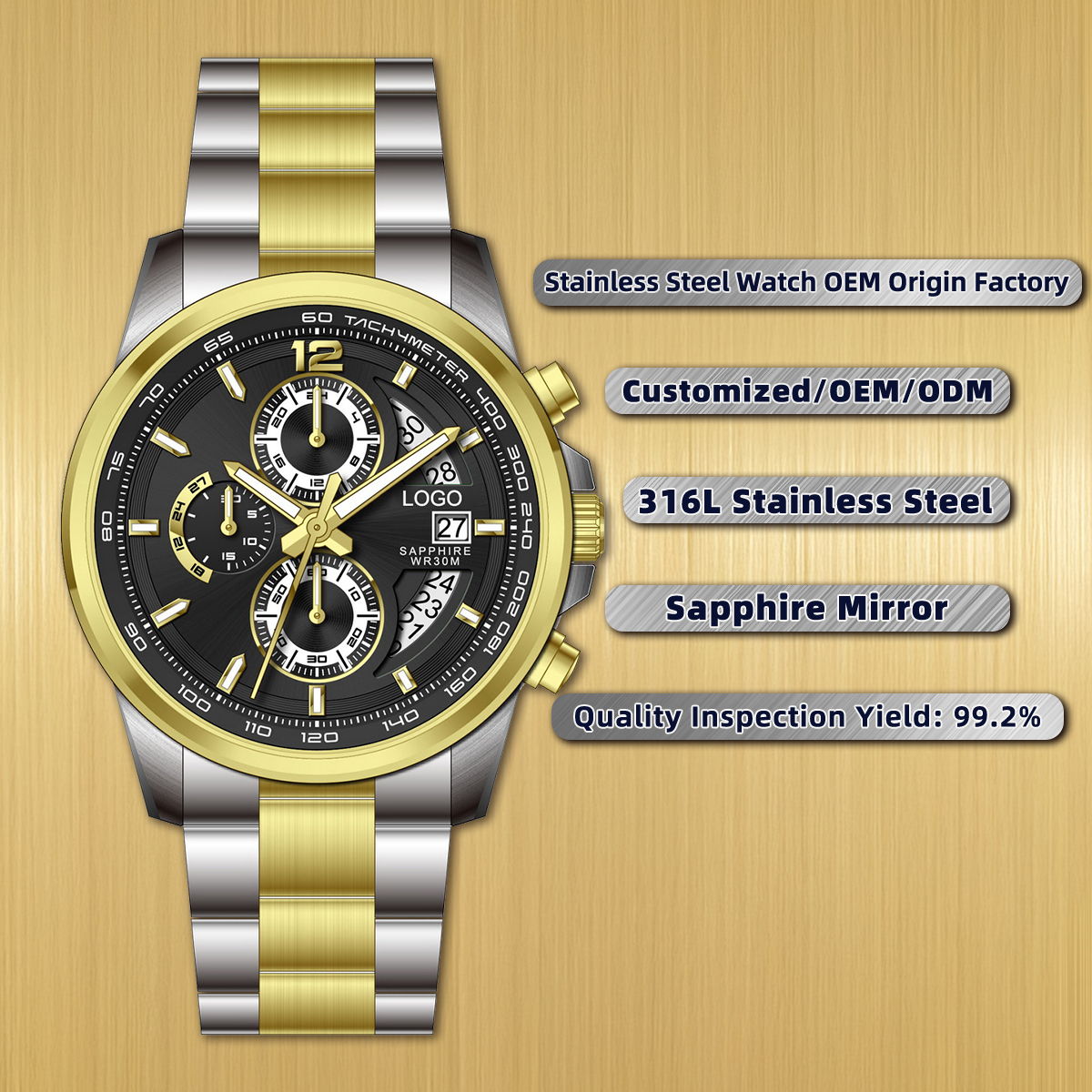 Silver/Gold/Black/Black/Gold