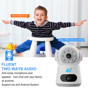 Commercio all'ingrosso della fabbrica 4G 4MP Smart Baby Monitor PTZ fotocamera a doppia lente del telefono di controllo remoto di rilevamento del movimento di visione notturna per bambini Pet Cam - Product Image 3