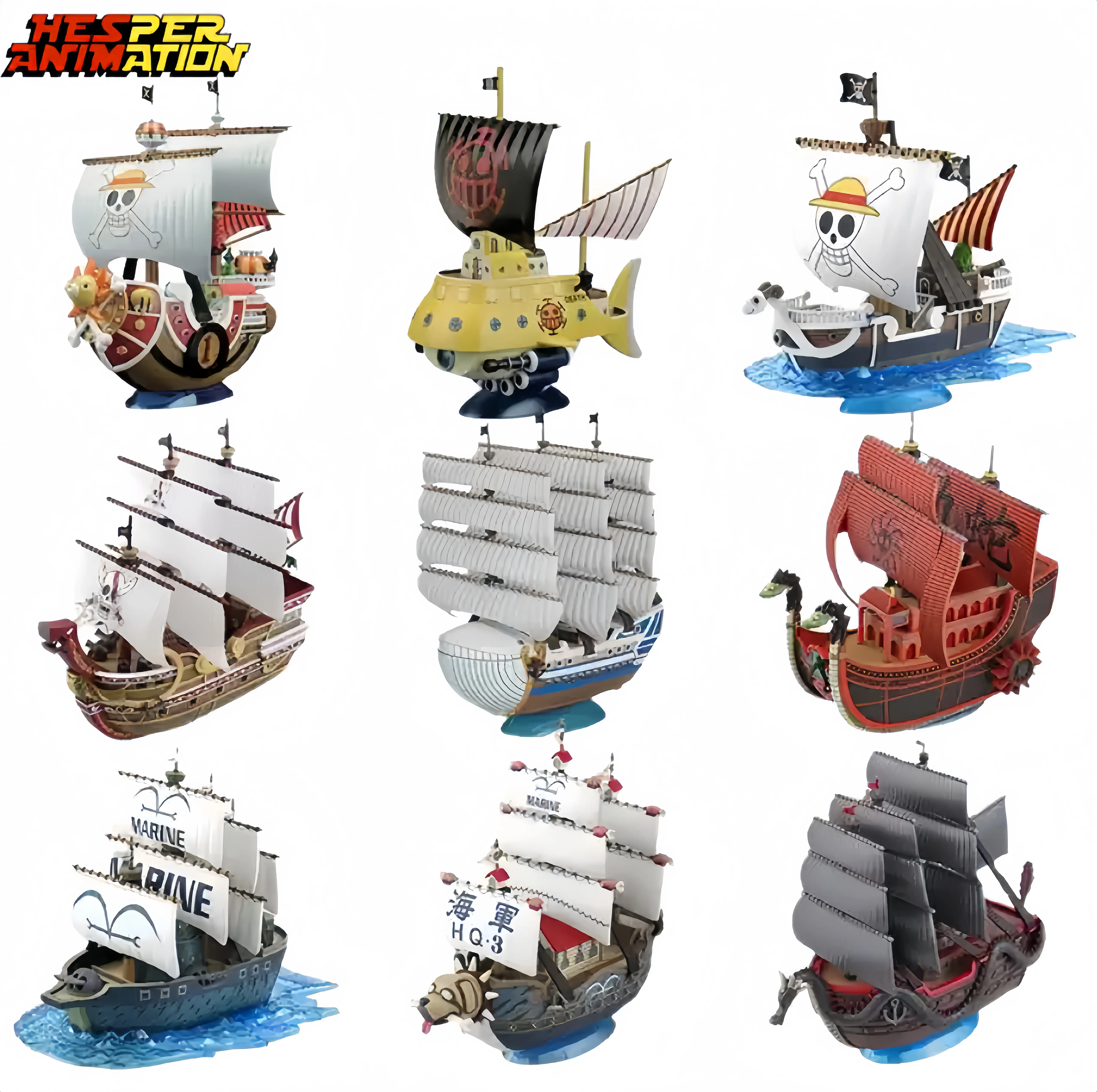 Nuevas llegadas One Pieced THOUSAND SUNNY Boat Going Merry Ship colección ensamblada juguetes MODELO DE PVC figura de Anime de acción de una pieza