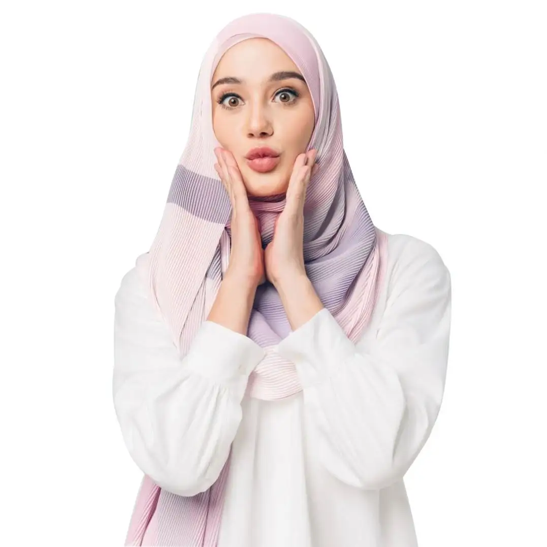 Bufanda musulmana de chifón para mujer, de varios colores de chifón Hijab, de marca Z, Abaya Dubái