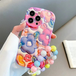 เคสโทรศัพท์การ์ตูนกระต่ายดอกไม้สีฟ้าน่ารักสำหรับ iPhone 14 PRO MAX 13 Pro 12 11 Apple 15พร้อมเชือก - Product Image 6