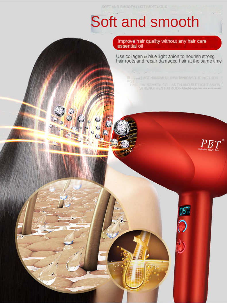 Fashion and popular style 2021 latest salon Negative Ion hair dryer household hair dryer for home travel hotel