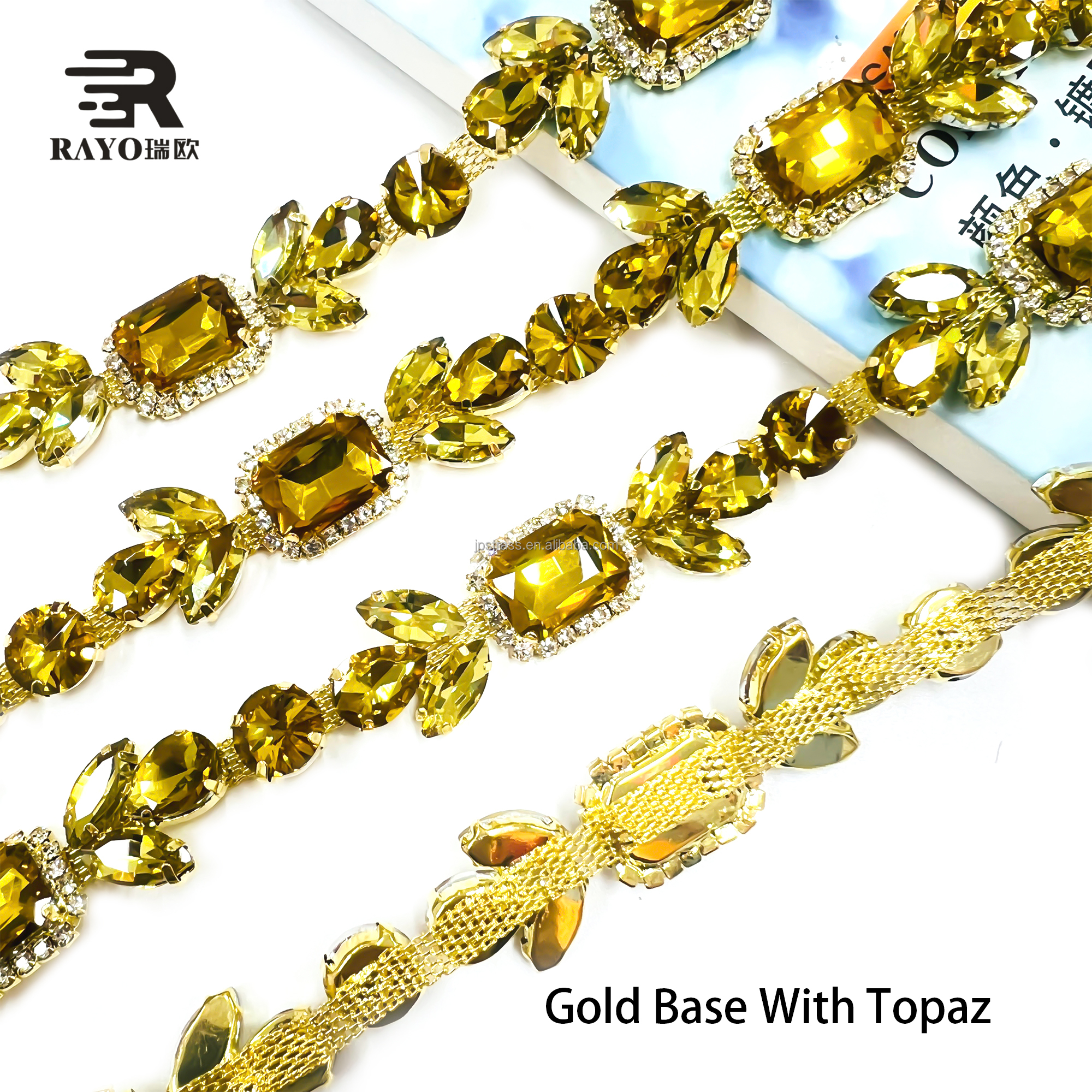 Gold base with topaz