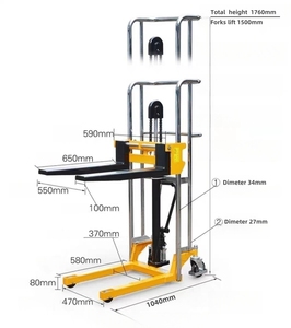 Elektrische Last 400kg Heben Sie 1,7 m tragbaren leichten Batteries tapler mit rotierender Plattform an - Product Image 5